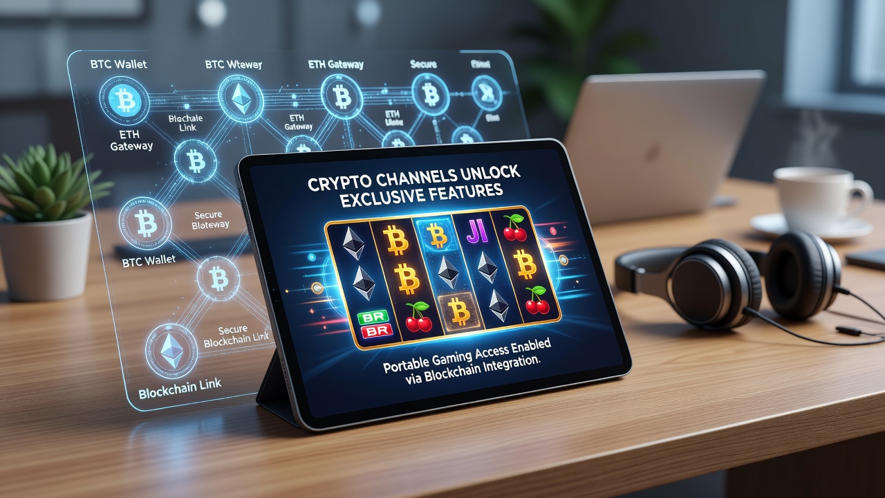 Mobile screen displaying exclusive slot features unlocked via cryptocurrency deposit