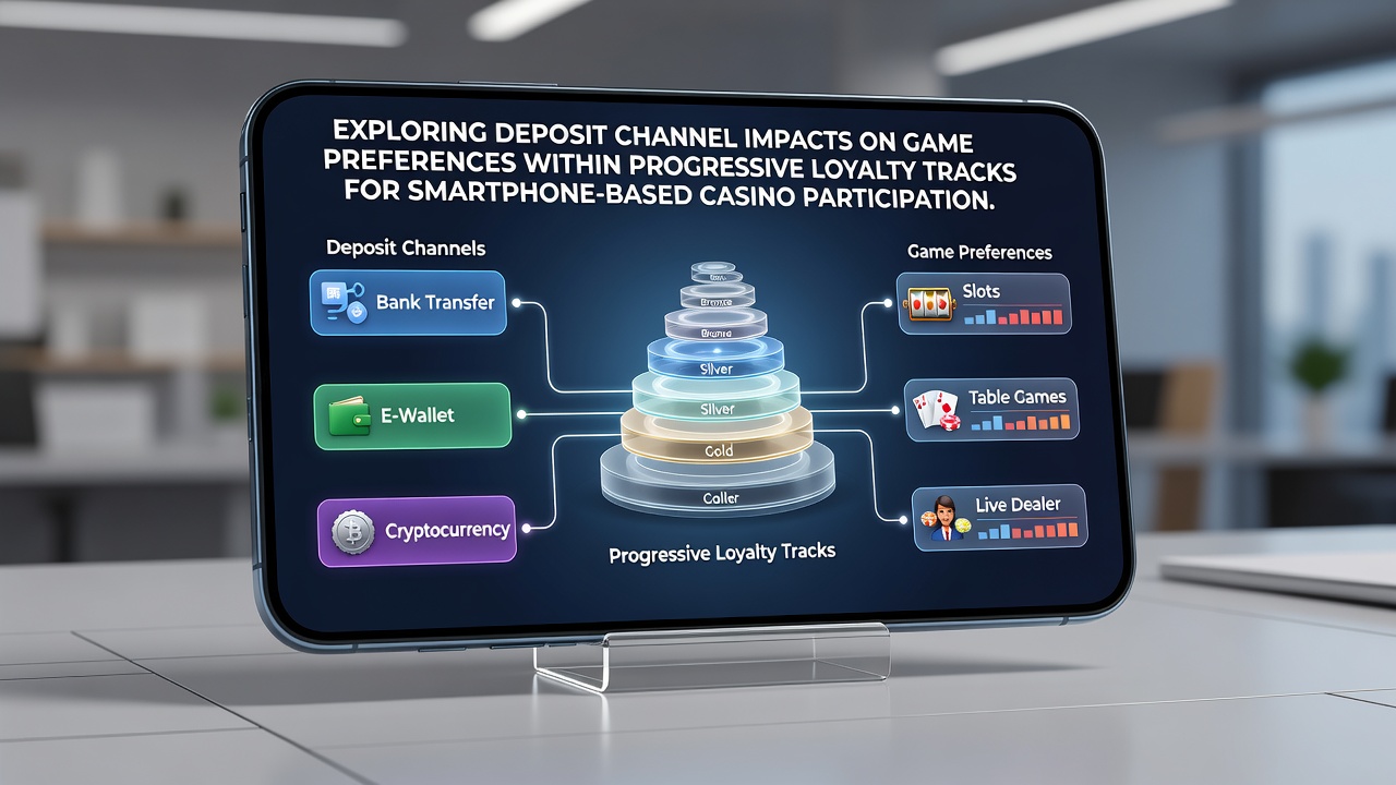 Smartphone screen displaying casino app interface with deposit options and loyalty progress tracker