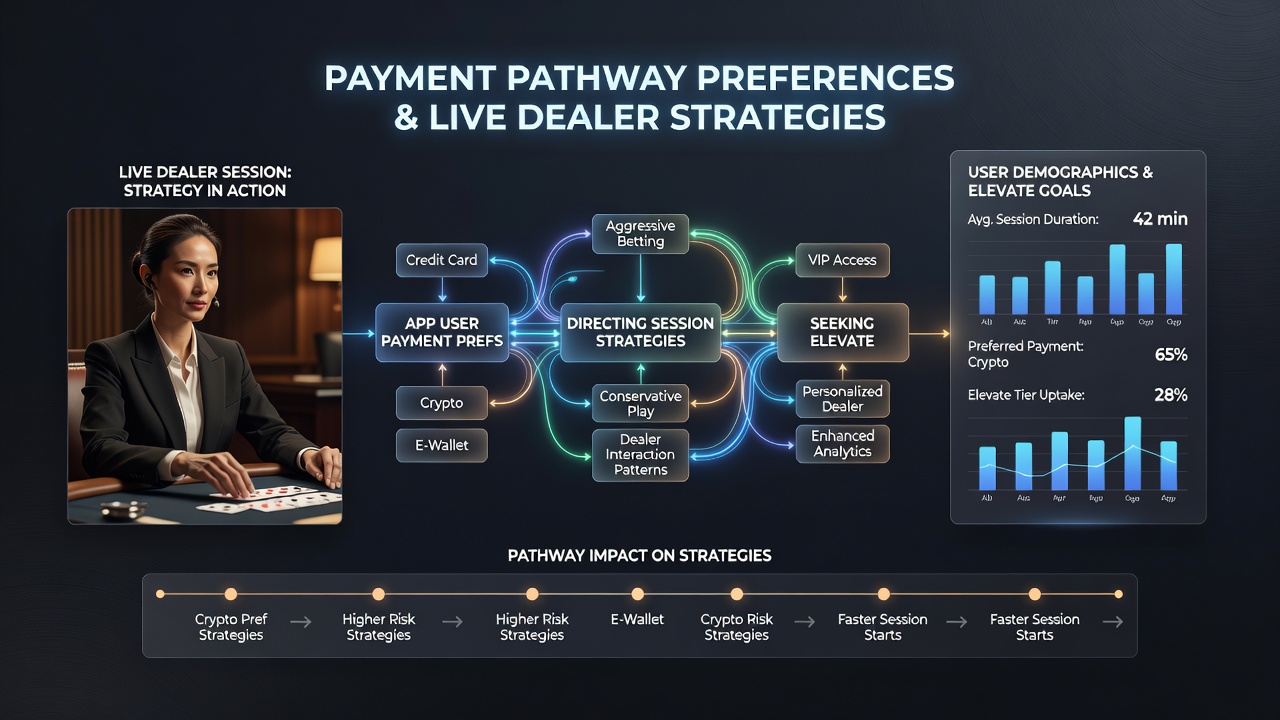 Analytics dashboard displaying live dealer session metrics linked to payment types and loyalty tier progress